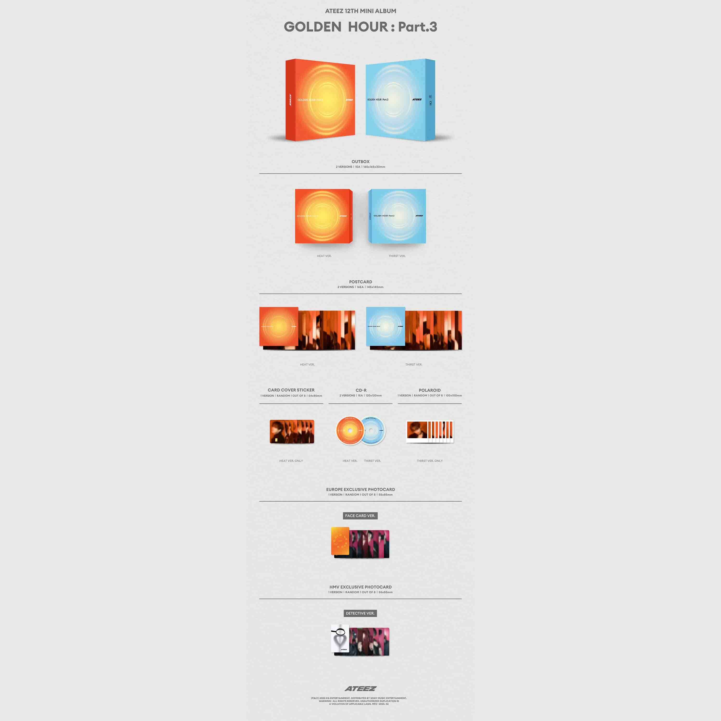 ATEEZ - GOLDEN HOUR: Part 3 (hmv Exclusive) HEAT Version CD Album